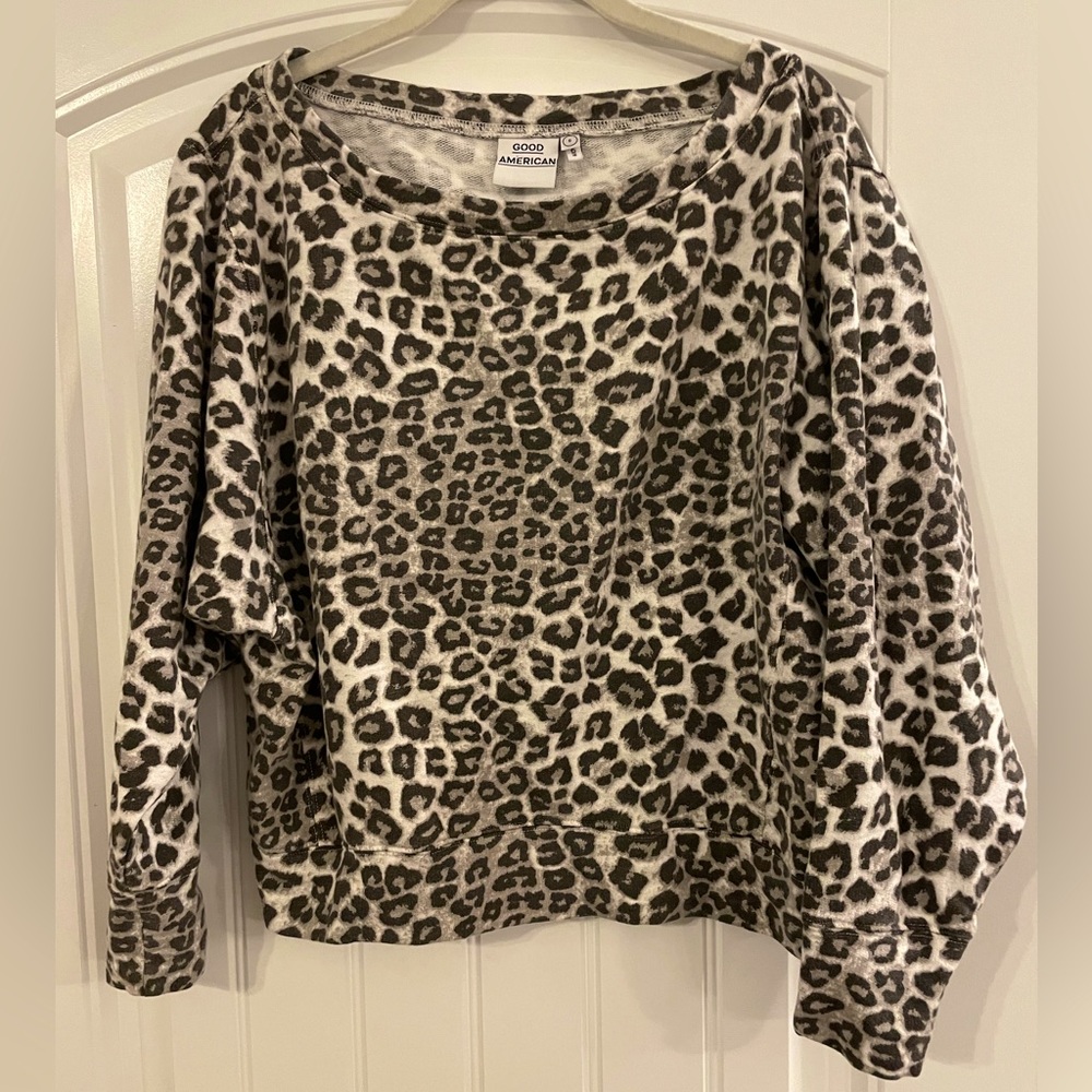 Good American cheetah print sweatshirt, size 0